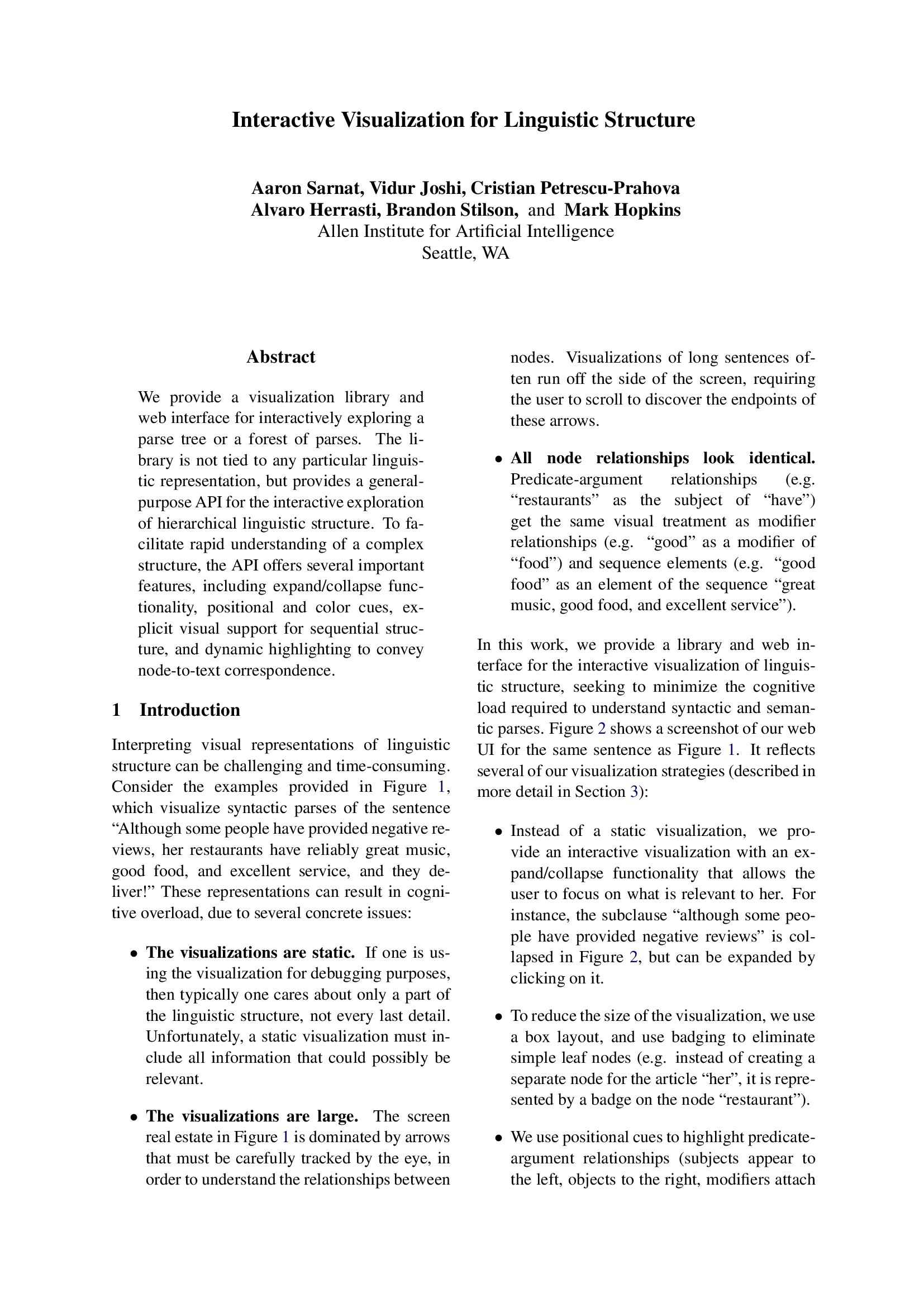 Interactive Visualization for Linguistic Structure