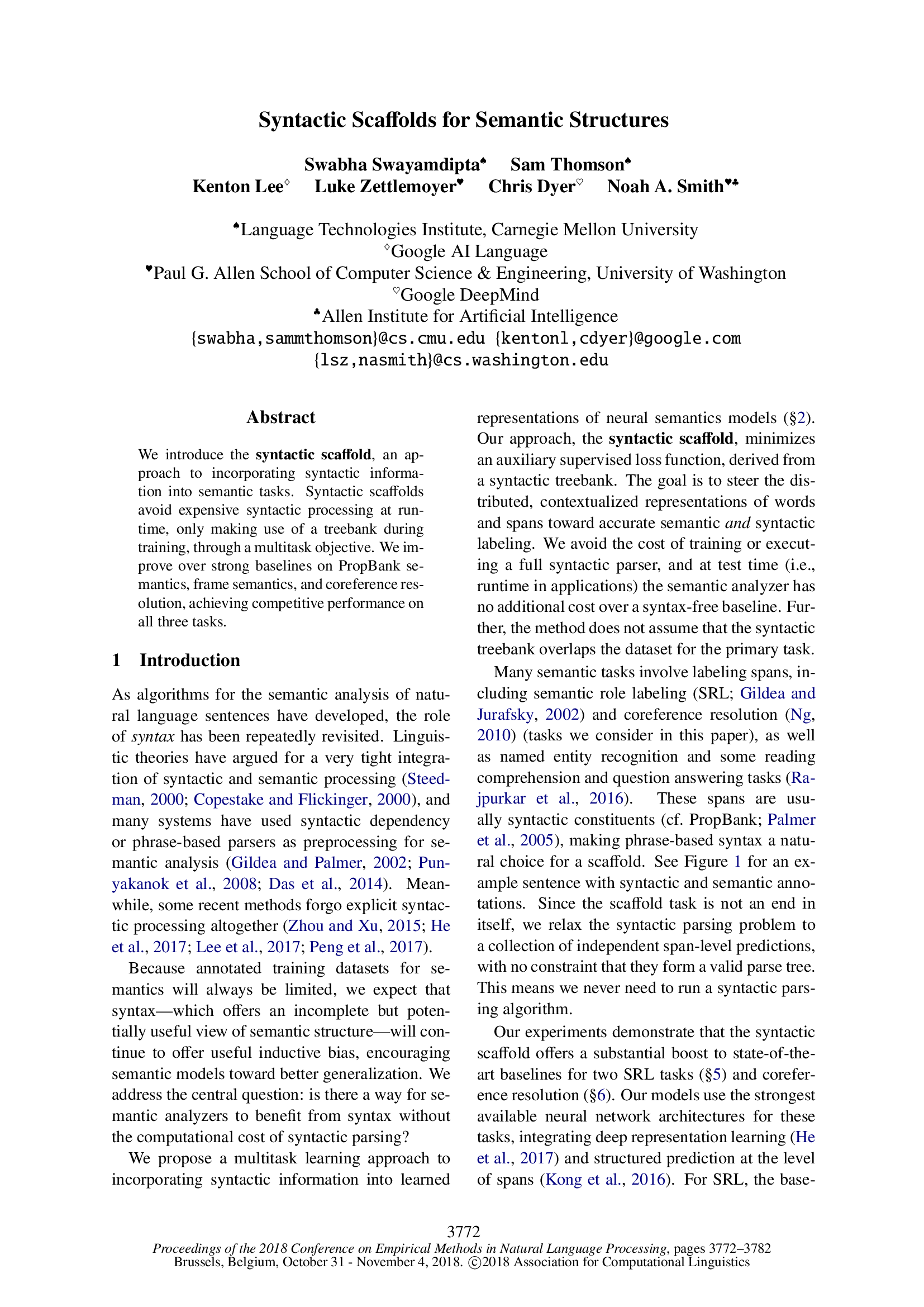 Syntactic Scaffolds for Semantic Structures