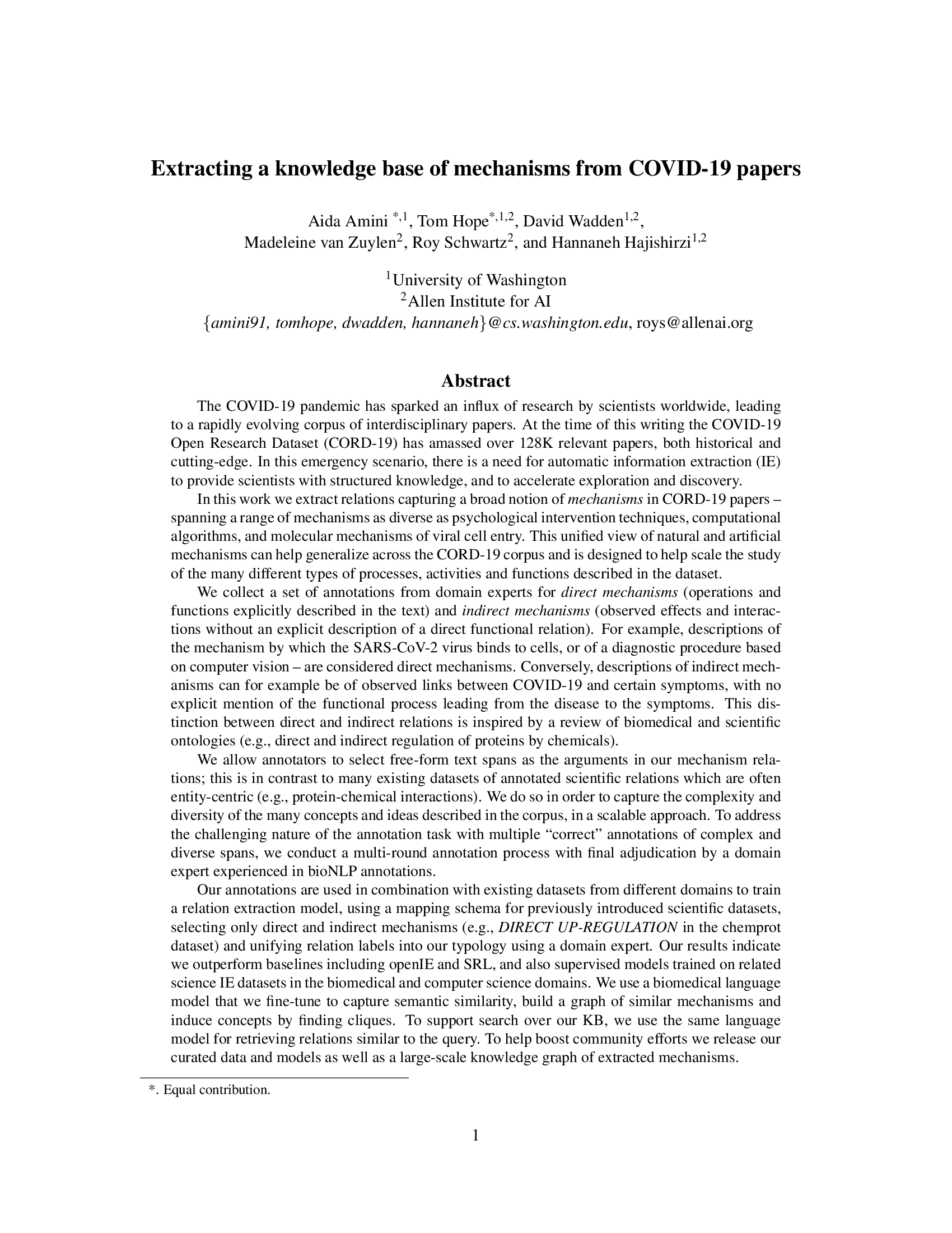 Extracting a Knowledge Base of Mechanisms from COVID-19 Papers