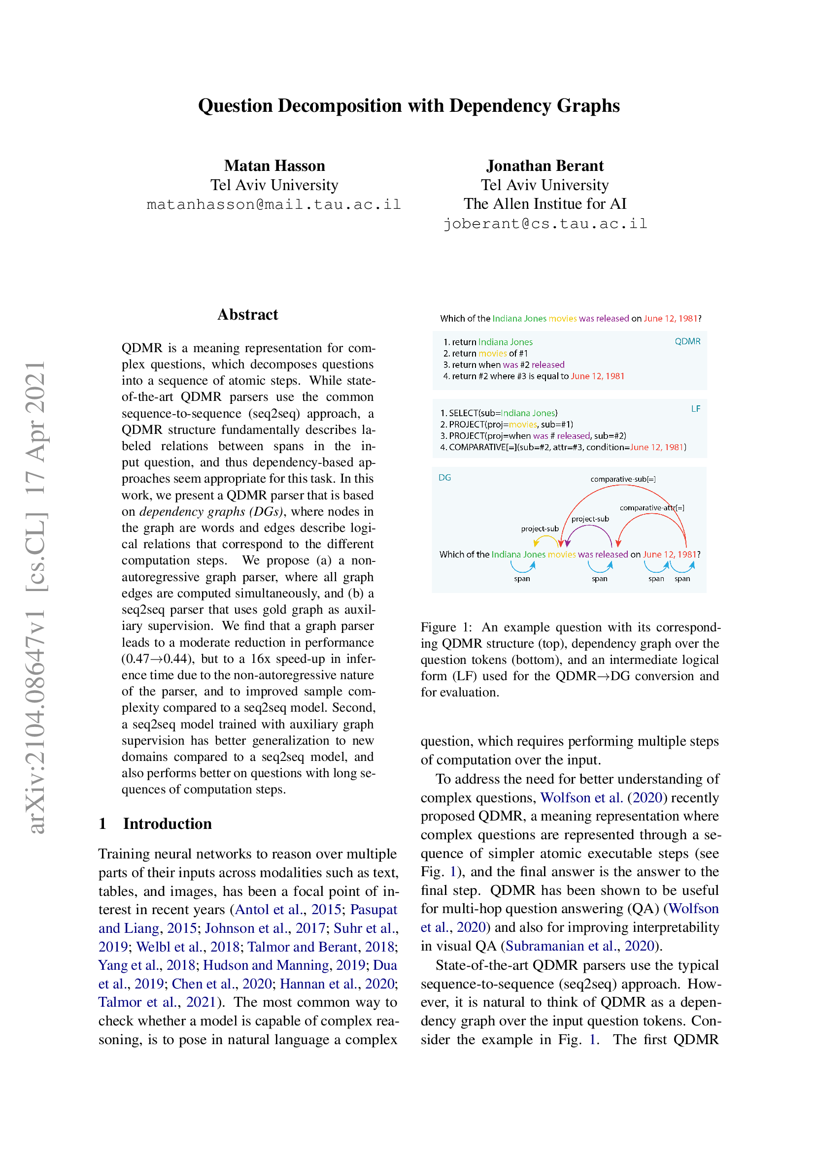 Question Decomposition with Dependency Graphs