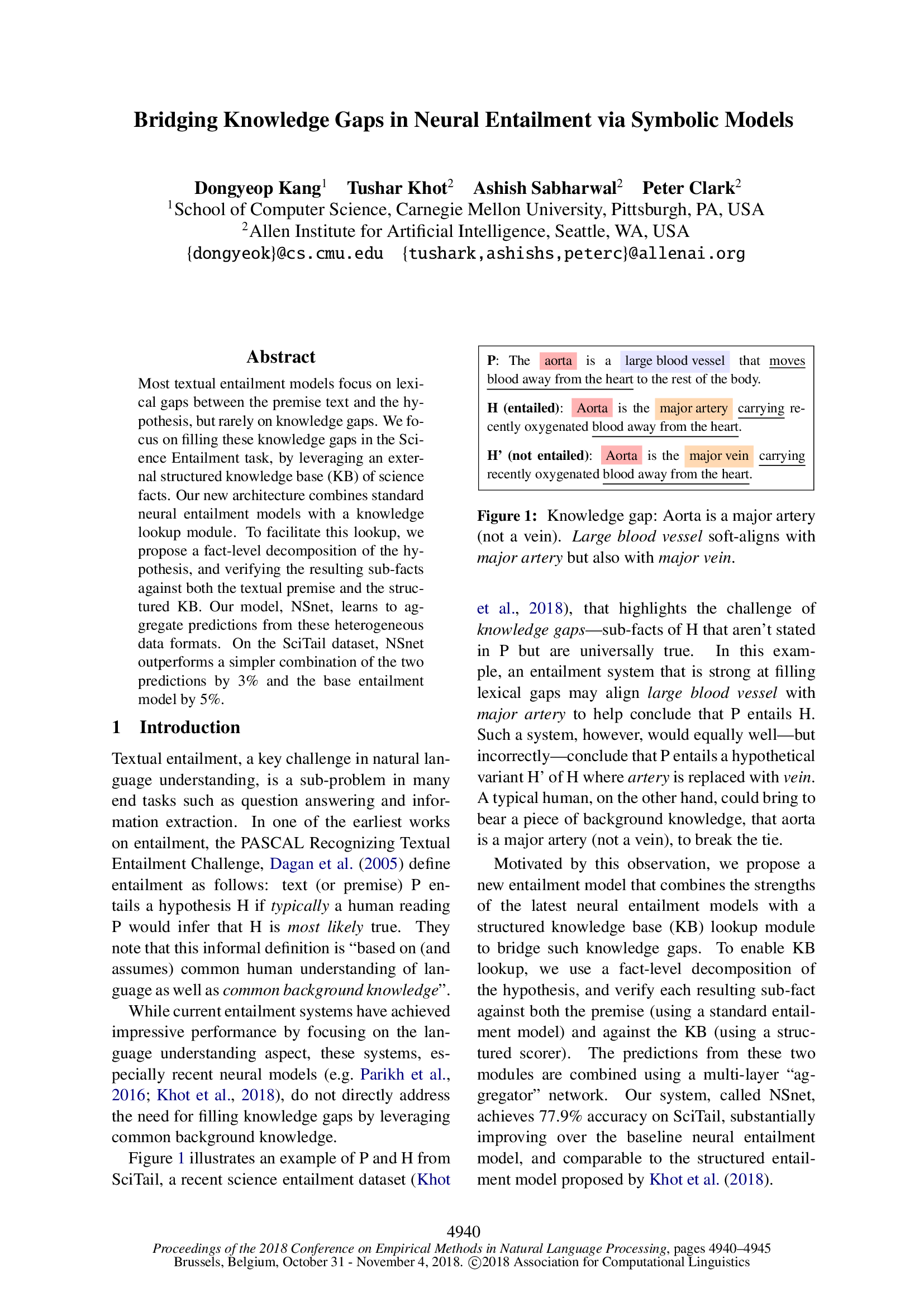 Bridging Knowledge Gaps in Neural Entailment via Symbolic Models